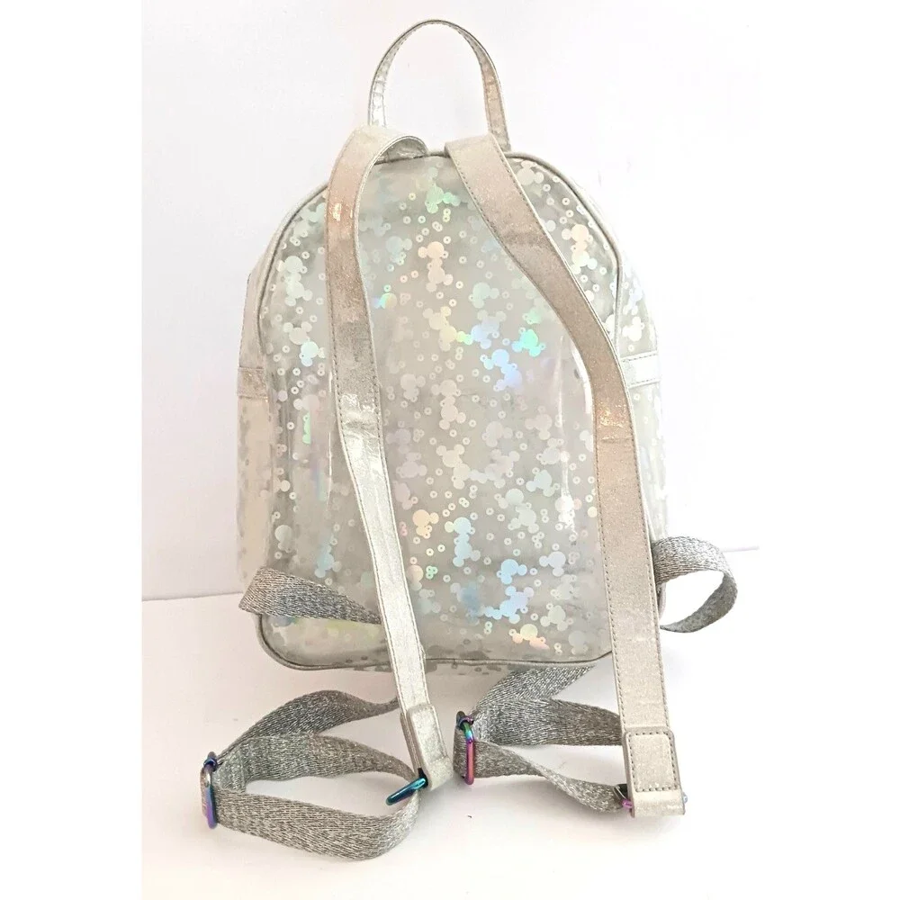 Disney Parks Loungefly Magic Mirror Metallic Mini Backpack Clear Holographic